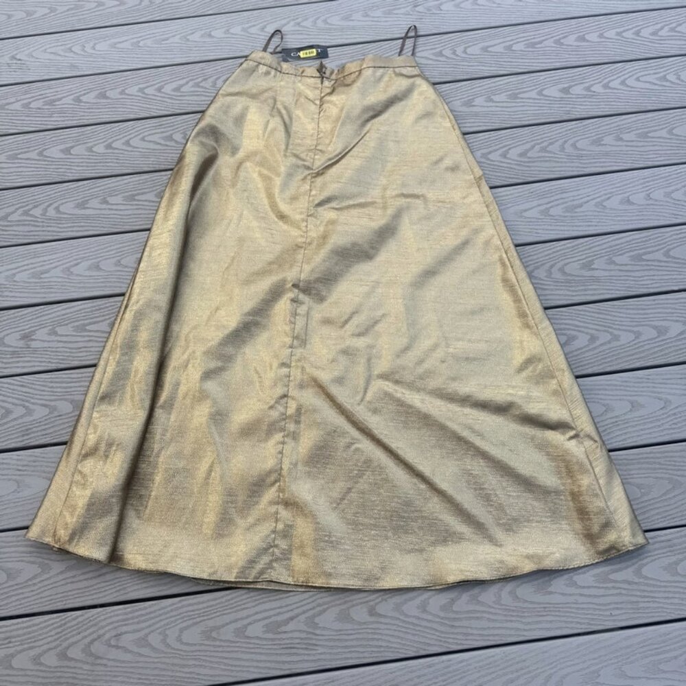 Cachet Glitter Gold A-line Maxi Skirt Womens Size 14 Formal Wedding